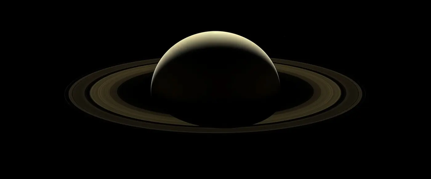 Saturn and its rings, photographed by Cassini